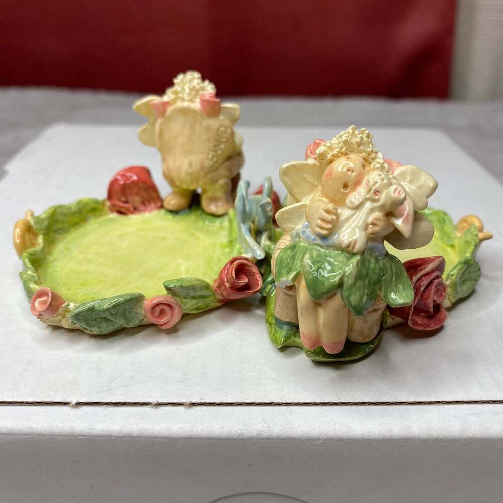 VINTAGE Mini Fairy Candle Holders 2 set fairycore MIDWEST IMPORTS Small fairie